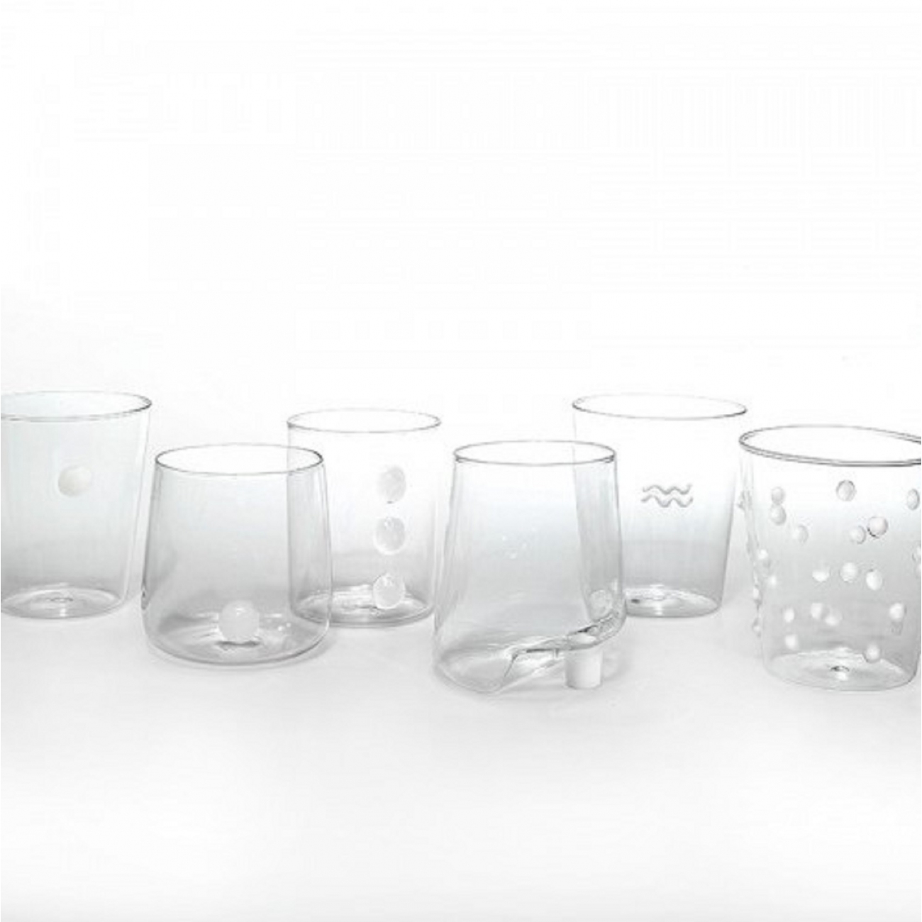 Zafferano Melting Pot Set 6 Glass Assorted White