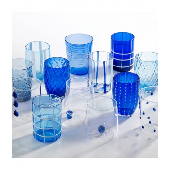 Zafferano Melting Pot Set 6 Glass Assorted Blue-Aquamarine