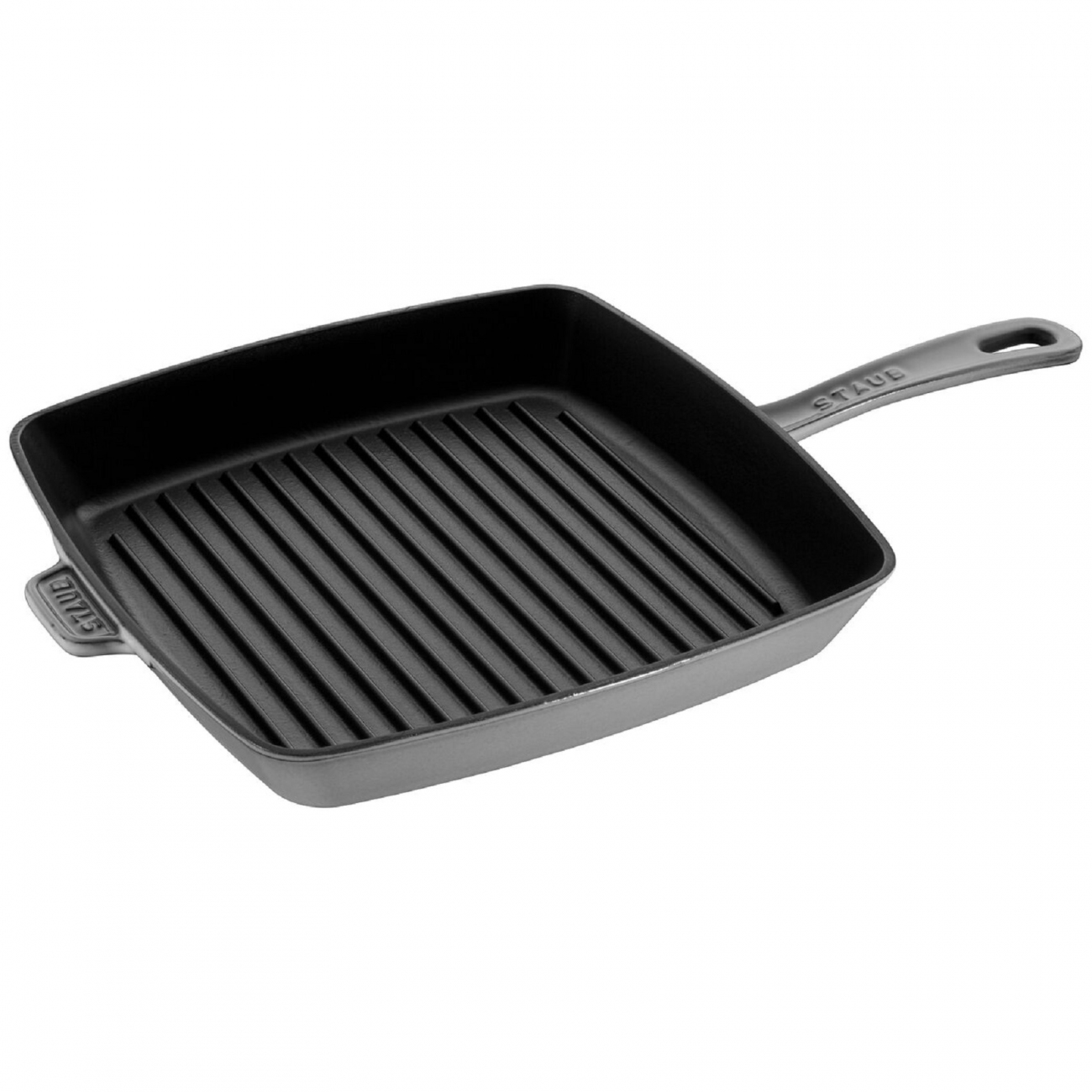 Staub Square Grill with handle 30 Graphite Grey
