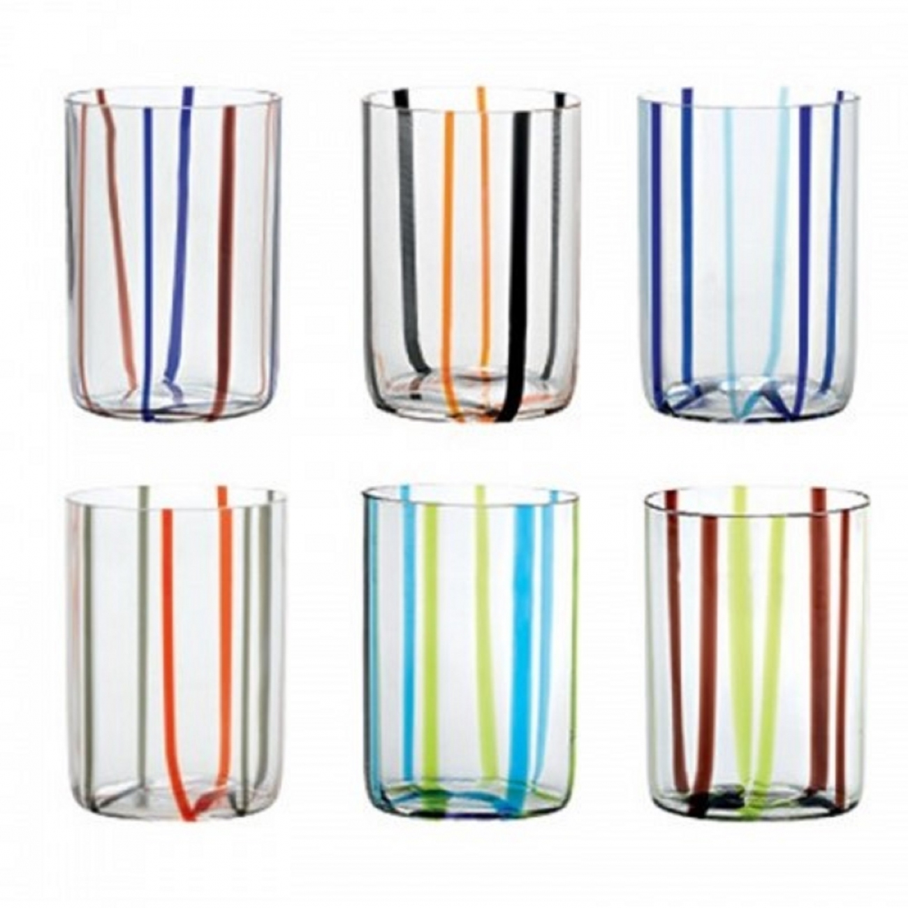Zafferano Tirache Set 6 Glass Assorted Colors