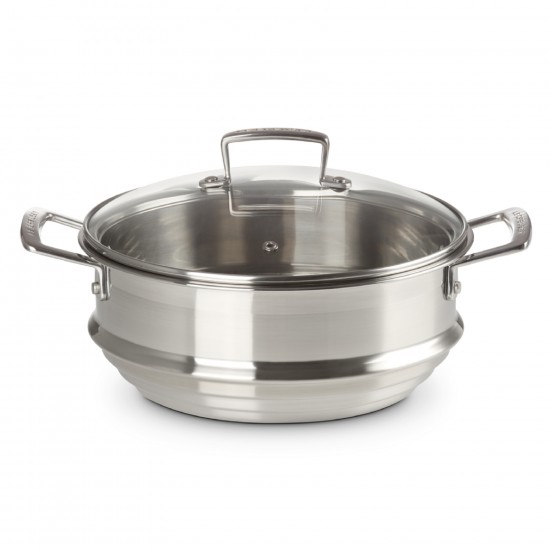 Le Creuset Stainless Steel Steamer Insert with lid