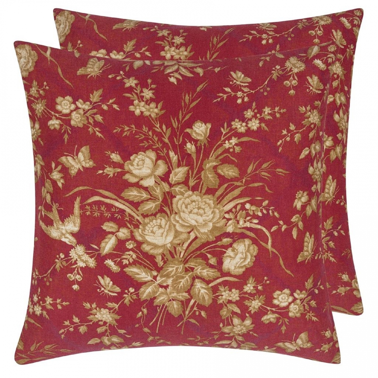 Ralph Lauren Eliza Floral Sunbaked Red Cushion