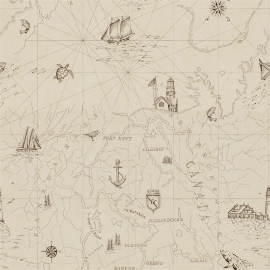 Ralph Lauren Searsport Map Carta da Parati
