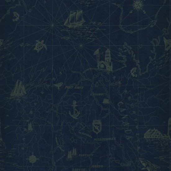 Ralph Lauren Searsport Map Carta da Parati