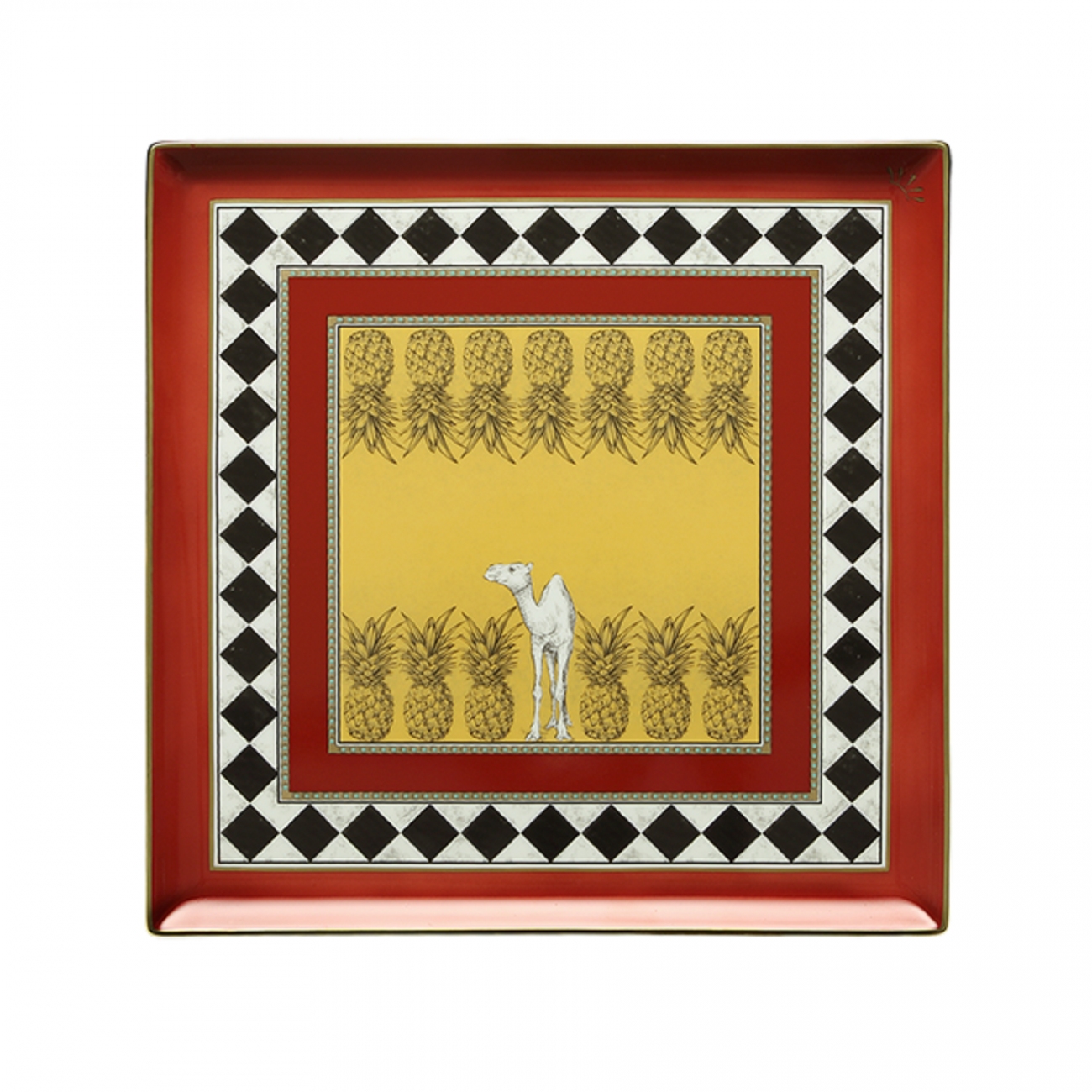 Ginori 1735 Totem Camel Vide poche squared plate
