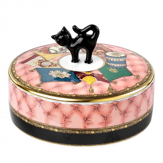 Ginori 1735 Totem Cat Round Box