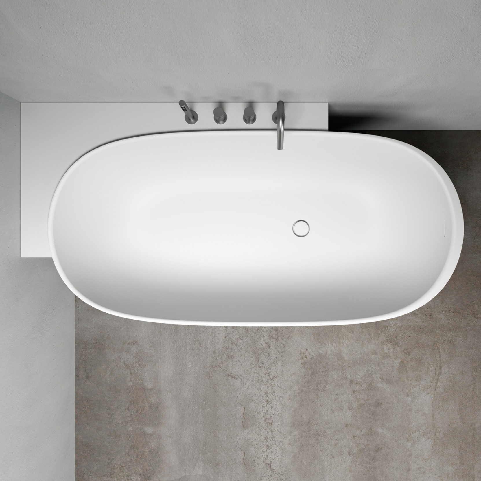 Rexa Design Hole corner bathtub REXA DESIGN FINISHES Korakril™ Blend matt -  Ice White K31
